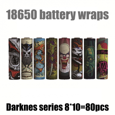Darknes series 18650 battery wraps 80pcs/lot